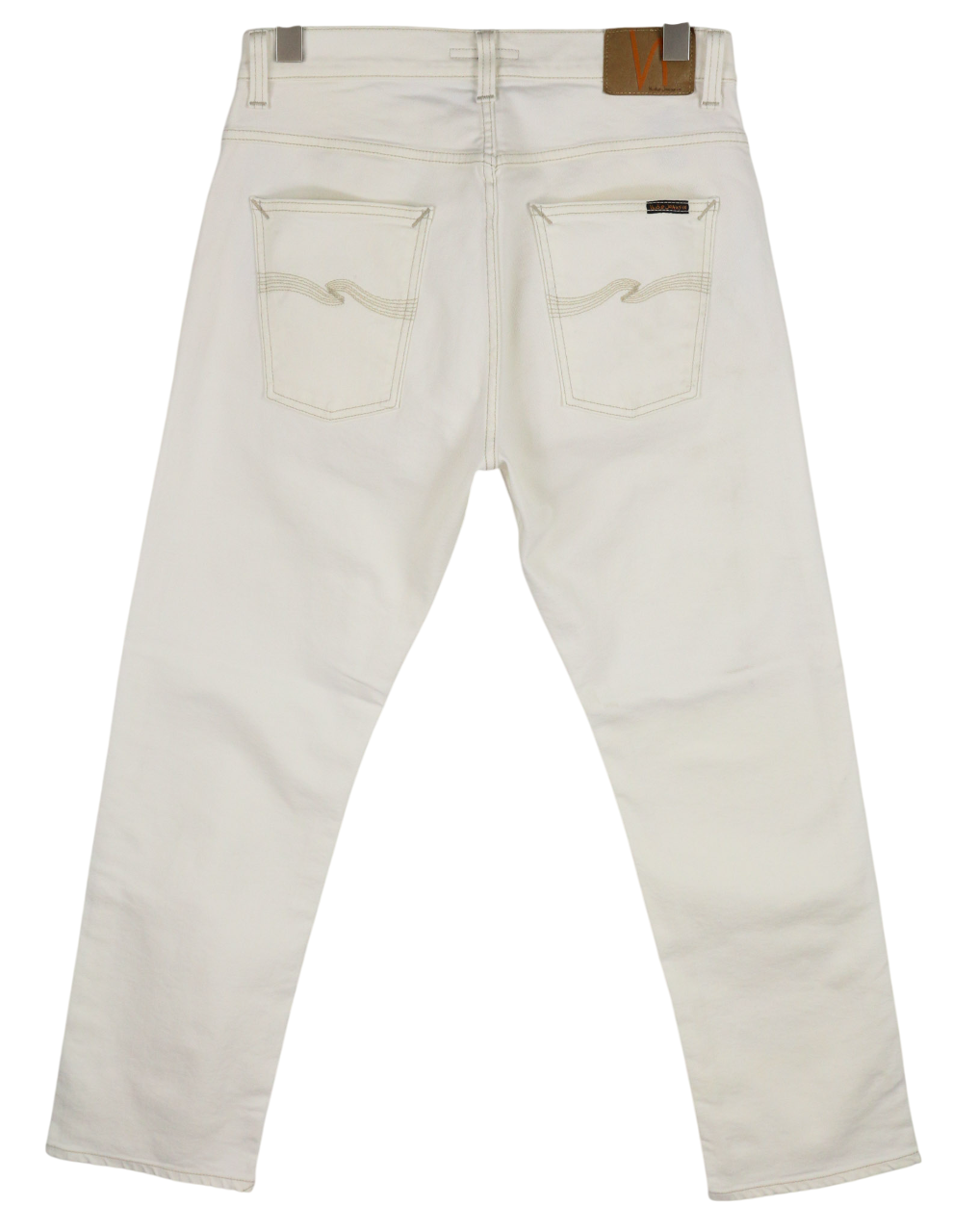 NUDIE JEANS Sleepy Sixten Men Jeans W30/L30 Ecru Denim Buttoned Straight Fit