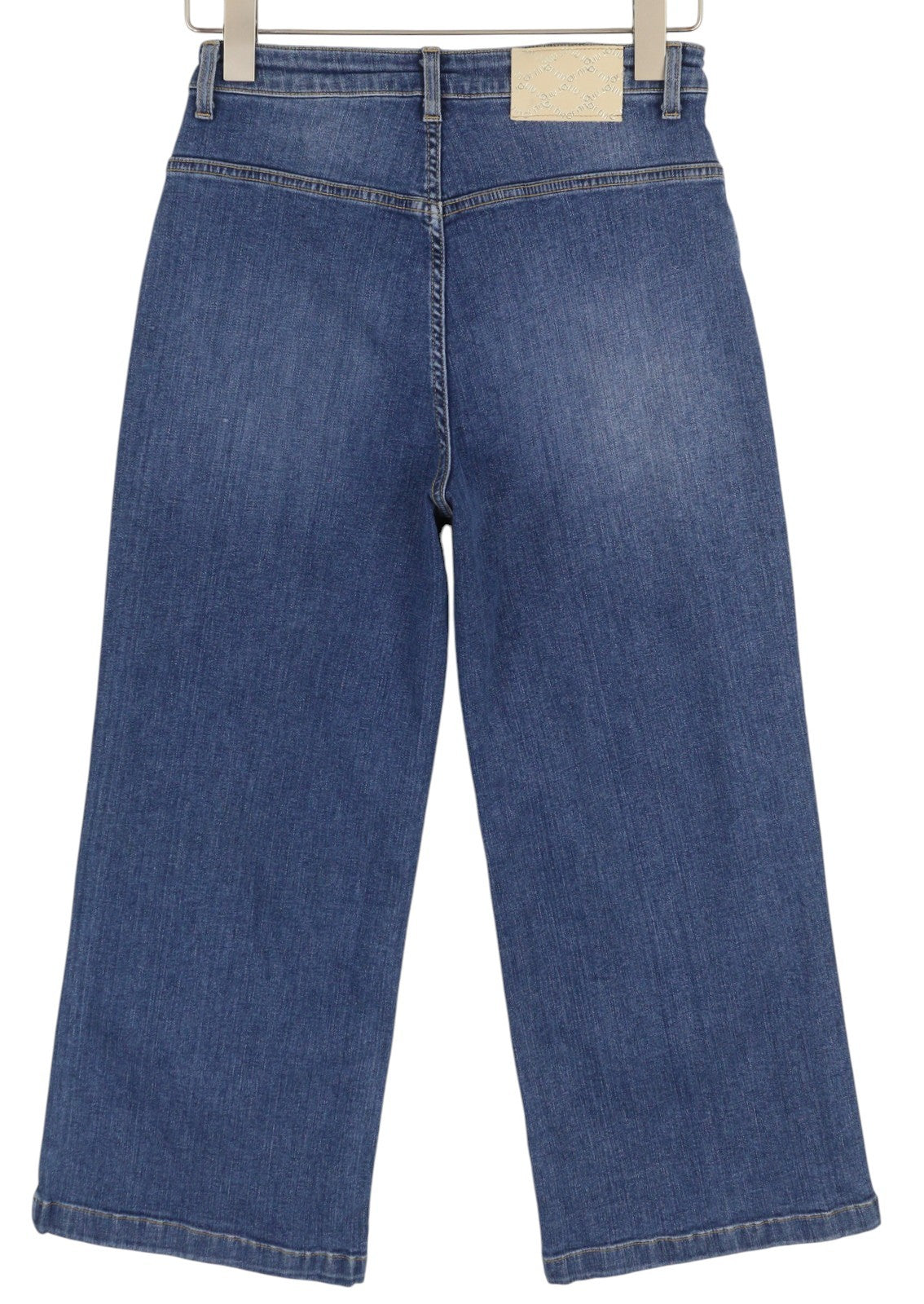 LIU JO Women Jeans W28 Flared Leg Fade Effect Ankle Buttoned Denim Blue Casual