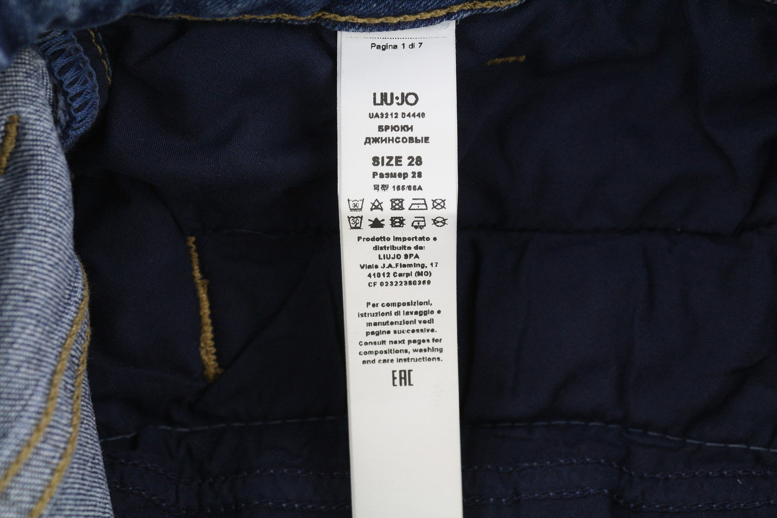 LIU JO Women Jeans W28 Flared Leg Fade Effect Ankle Buttoned Denim Blue Casual