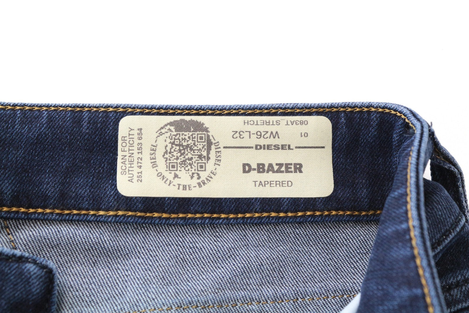 DIESEL D-Bazer 083AT Men's W26/L32 Taper Blue Stretch Cotton Washed Jeans