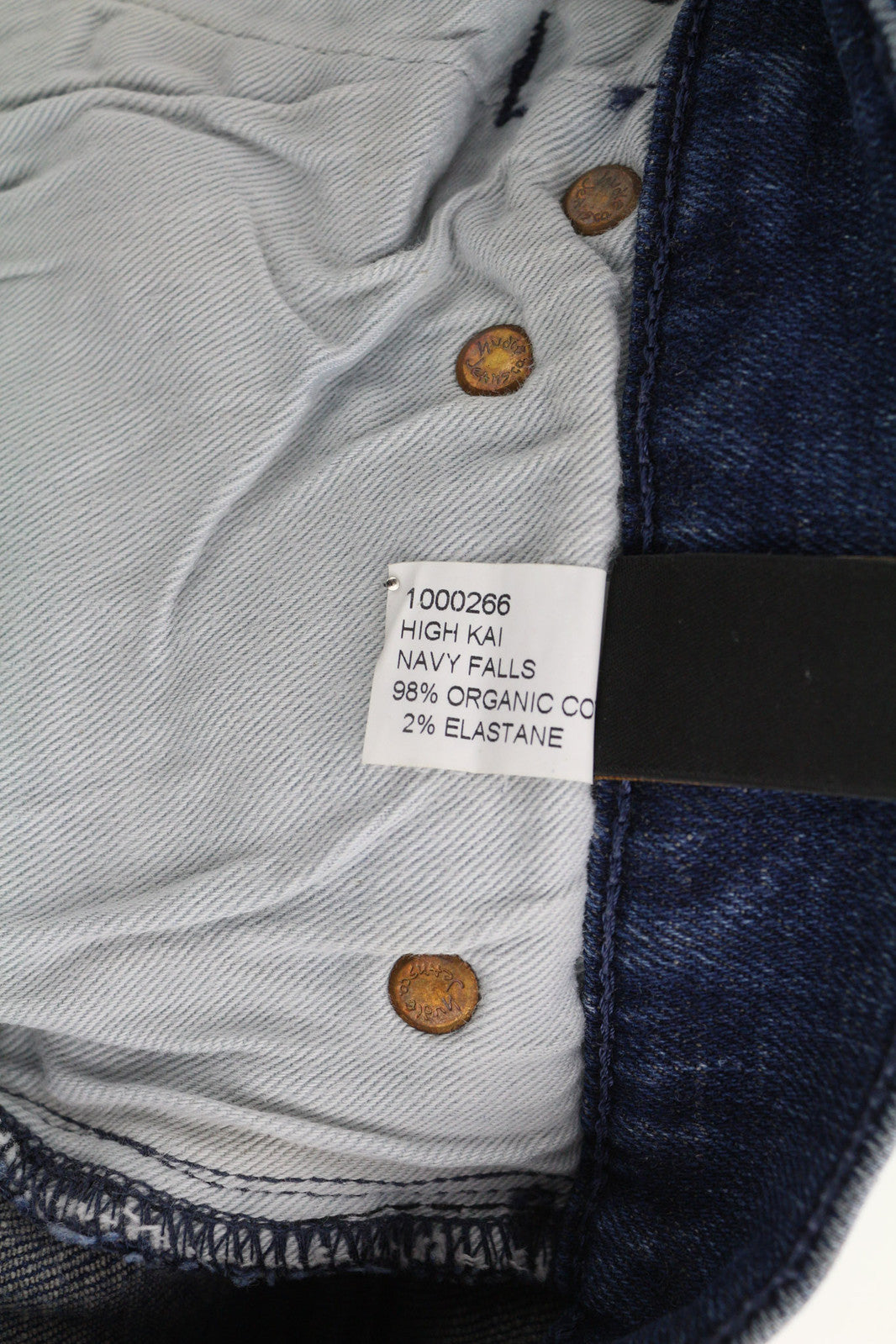 NUDIE JEANS High Kai Men Jeans W28/L32 Navy Falls Organic Zip Fly Washed Denim