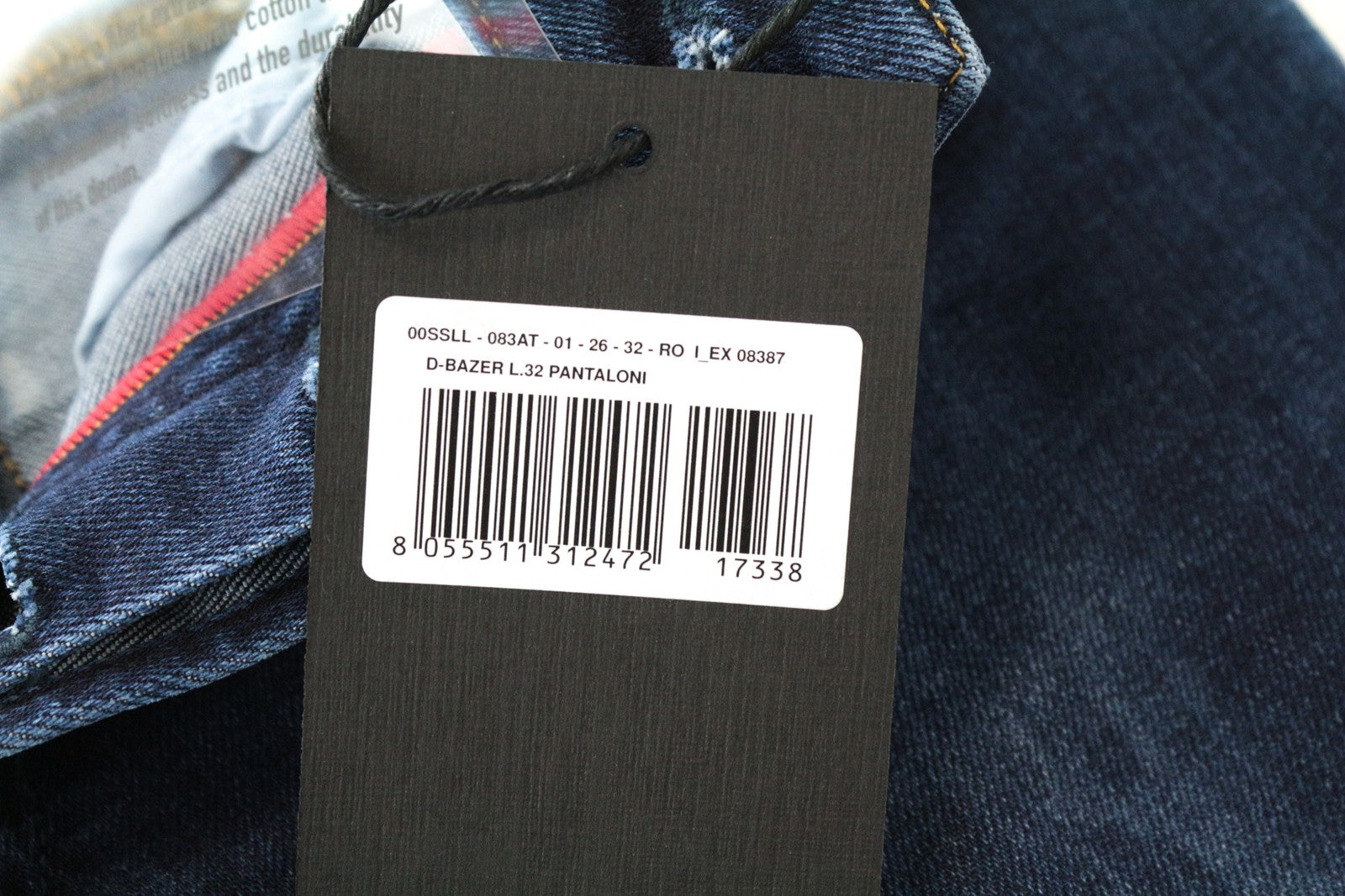 DIESEL D-Bazer 083AT W26/L32 Men's Jeans Blue Cotton Stretch, Taper & Button Fly