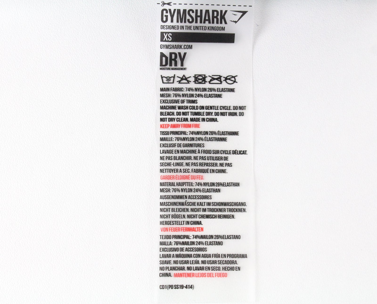 GYMSHARK Women Sport Leggings XS High-Waisted Black Logo Printed Fitness Stretch