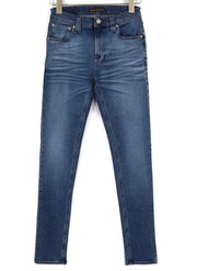 NUDIE JEANS High Kai Men Jeans W28/L32 Navy Falls Organic Washed Denim Blue