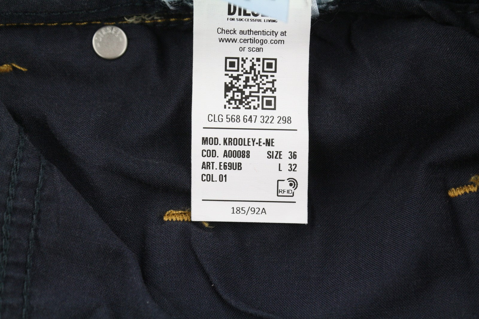 DIESEL Krooley Jogg E69UB Men Jeans W36/L32 Stretchy Tapered Washed Blue RRP€295