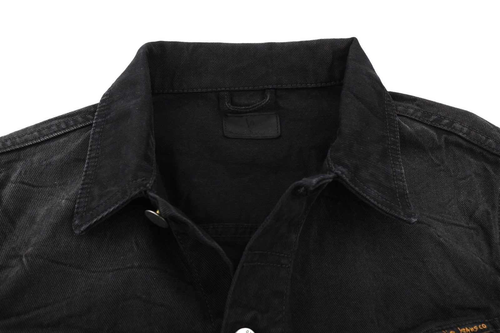 NUDIE JEANS Billy Men Jacket S Dark Shist Denim Buttoned Spread Black Pocket