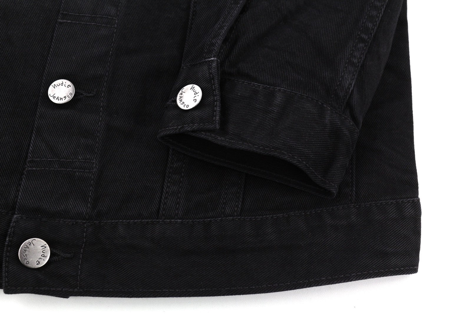 NUDIE JEANS Billy Men Jacket S Dark Shist Denim Buttoned Spread Black Pocket