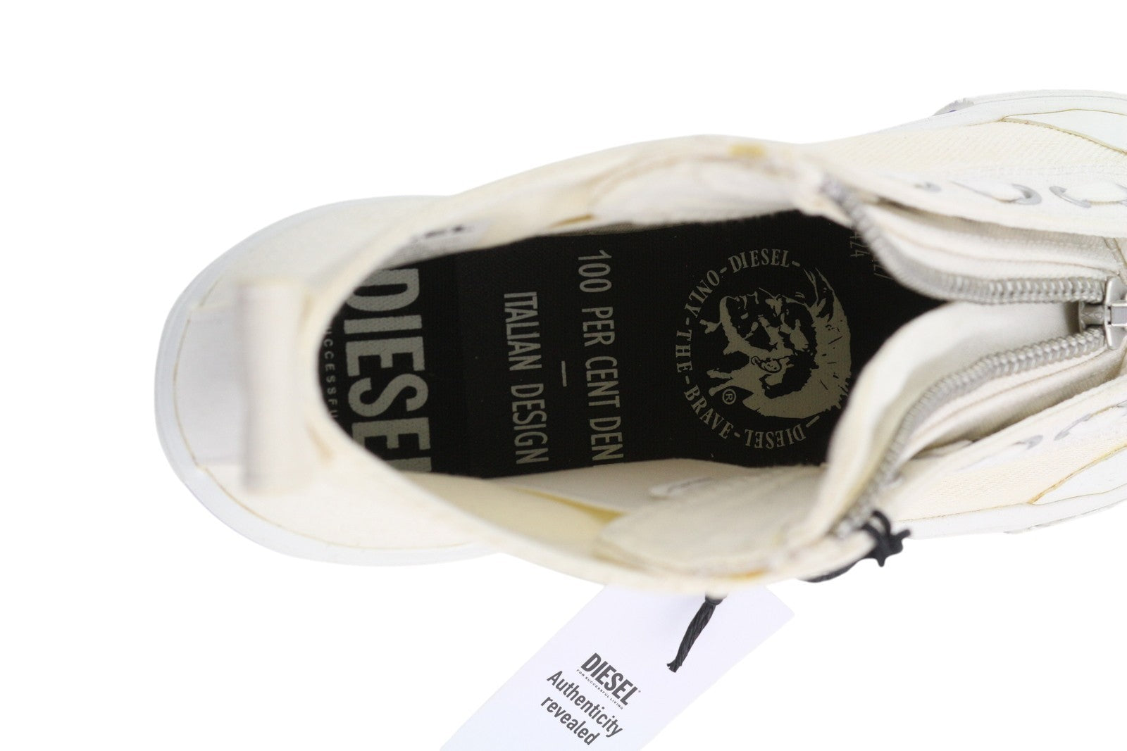 DIESEL S-Astico Mzip W Women Sneakers EU39 White Lace Up Almond Toe RRP€180