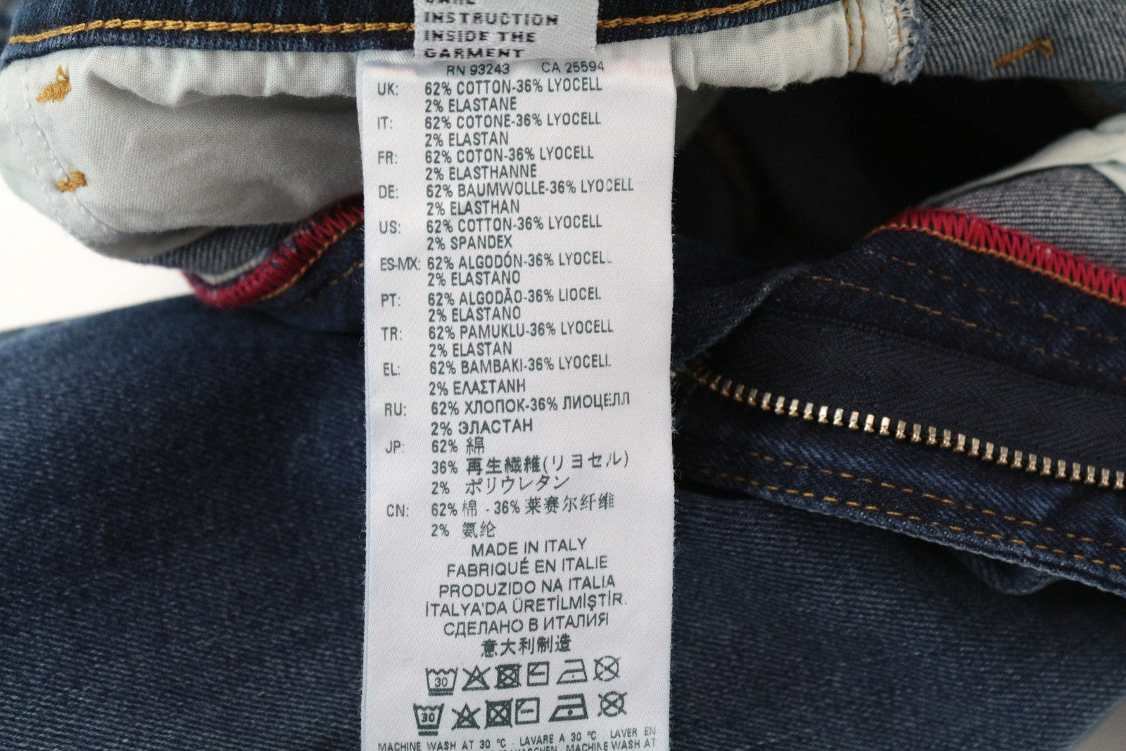 DIESEL Thommer 083AD W26/L32 Skinny Fit Men's Washed Blue Cotton Stretch Jeans