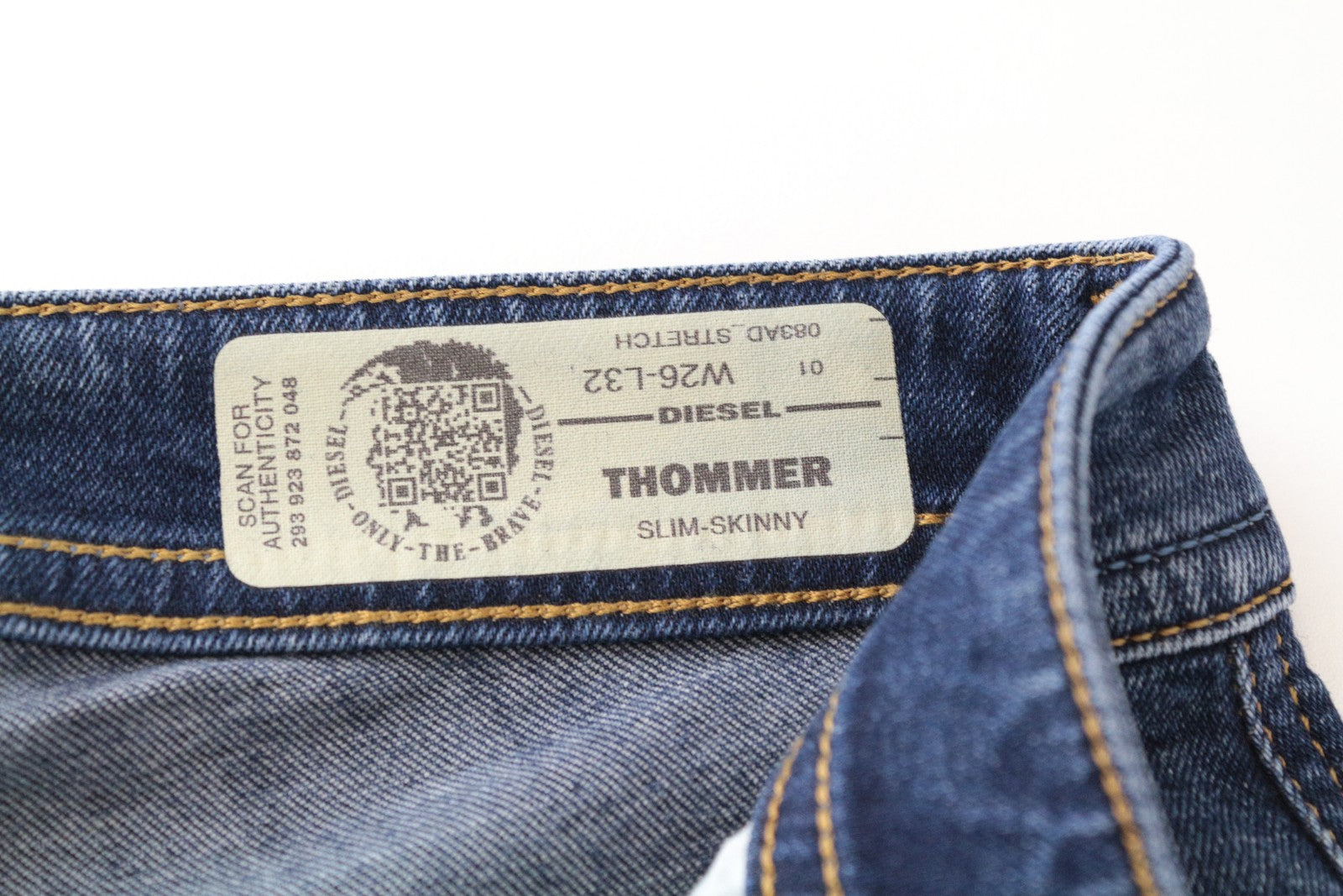 DIESEL Thommer 083AD W26/L32 Men's Slim Fit Blue Cotton Skinny Stretch Denim