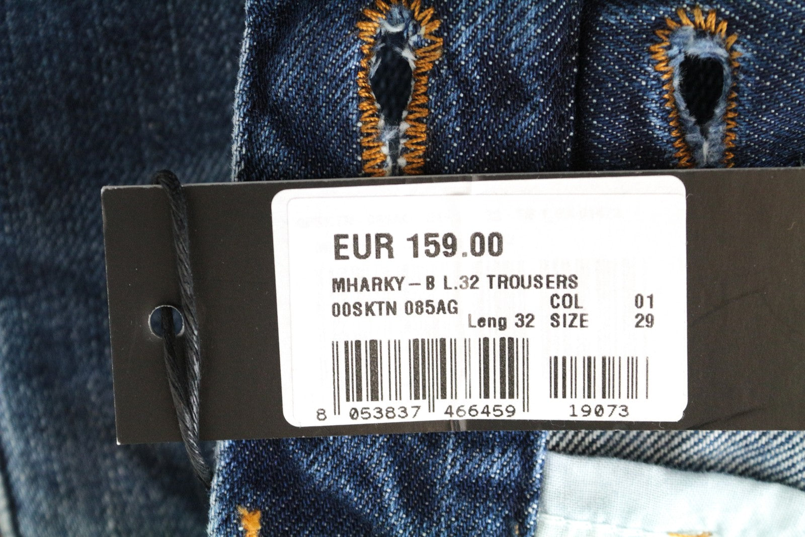 DIESEL Mharky-B 085AG W29/L32 Blue Jeans Skinny Fit Men's Washed Pure Cotton