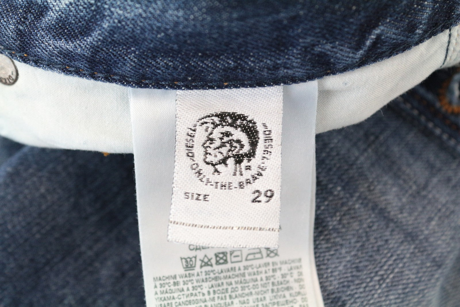 DIESEL Mharky-B 085AG W29/L32 Blue Jeans Skinny Fit Men's Washed Pure Cotton