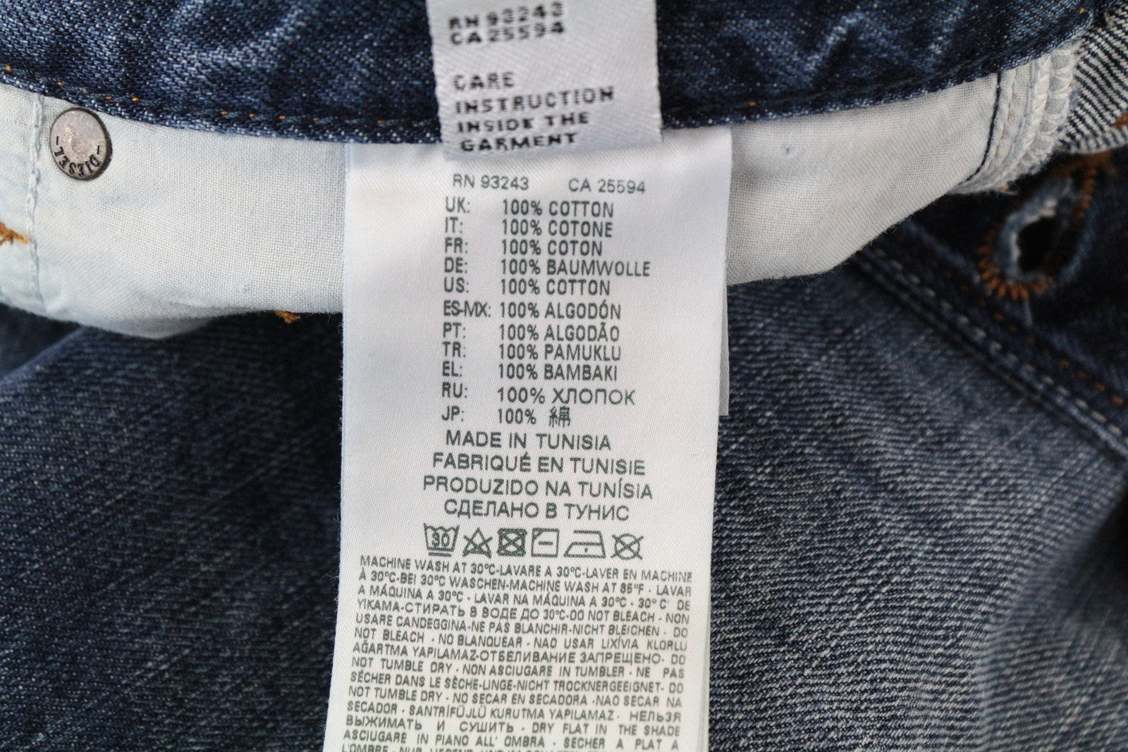 DIESEL Mharky-B 085AG W29/L32 Blue Jeans Skinny Fit Men's Washed Pure Cotton