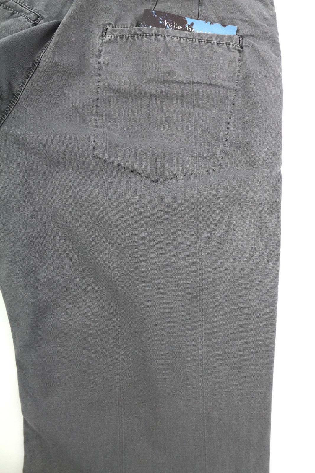 NUDIE JEANS Khaki Regular Men Trousers W30/L34 Canvas Sail Cloth Buttoned Grey