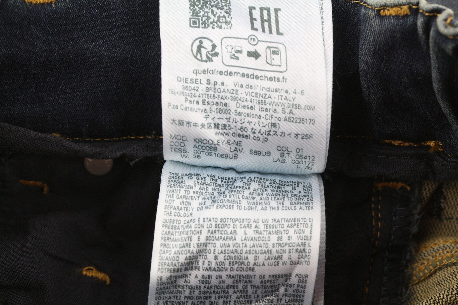 DIESEL Krooley Jogg E69UB Men Jeans W26/L32 Stretchy Tapered Washed Blue RRP€295