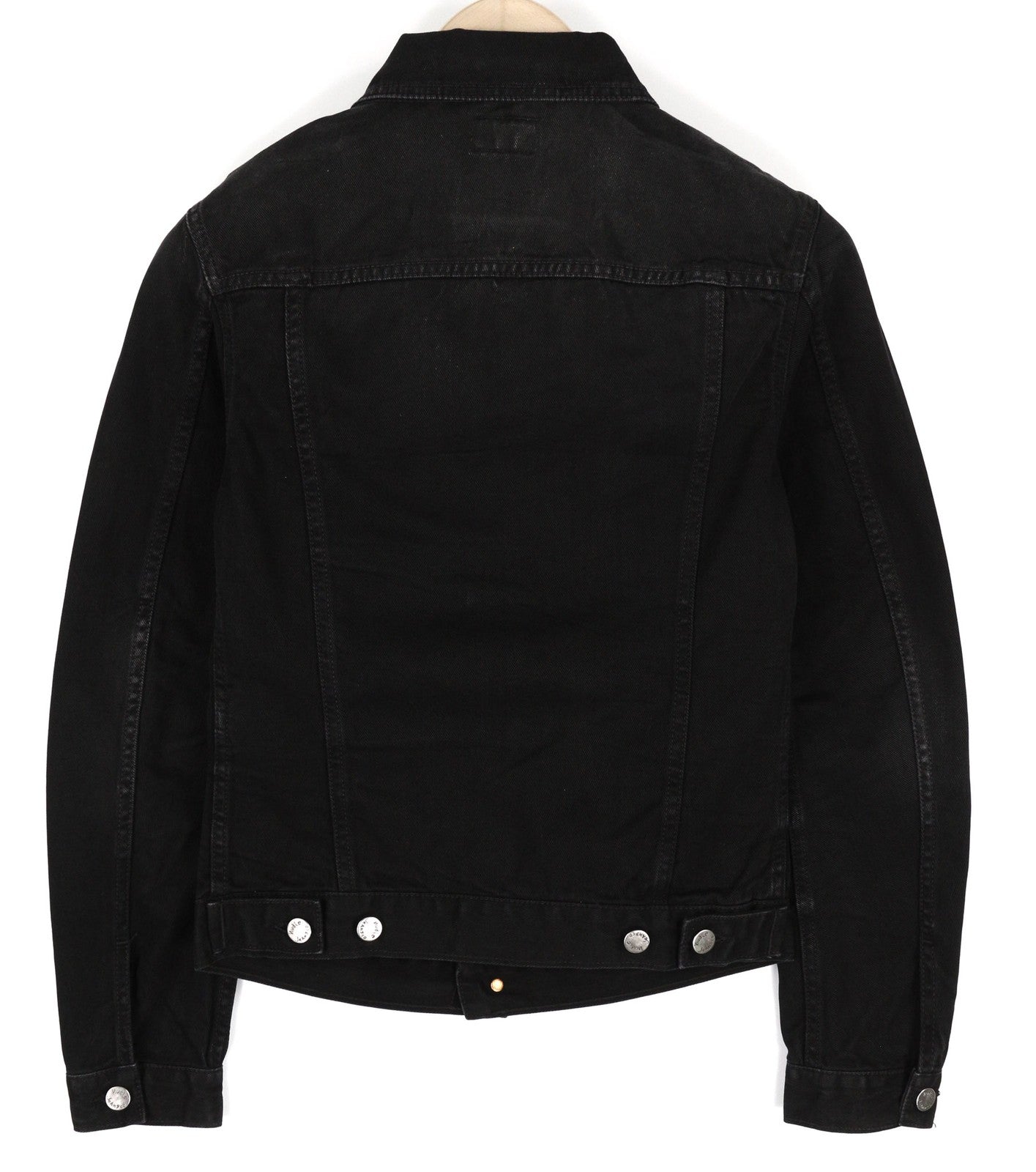 NUDIE JEANS Billy Men Jacket XS Dark Shist Denim Button Spread Black Pockets