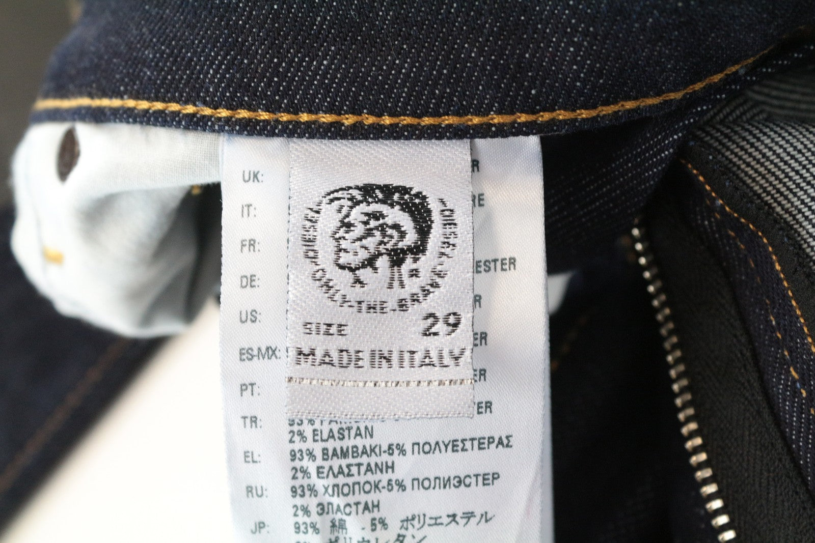 DIESEL D-Strukt 082AC W29/L32 Tapered Blue Stretch Cotton Men's Jeans