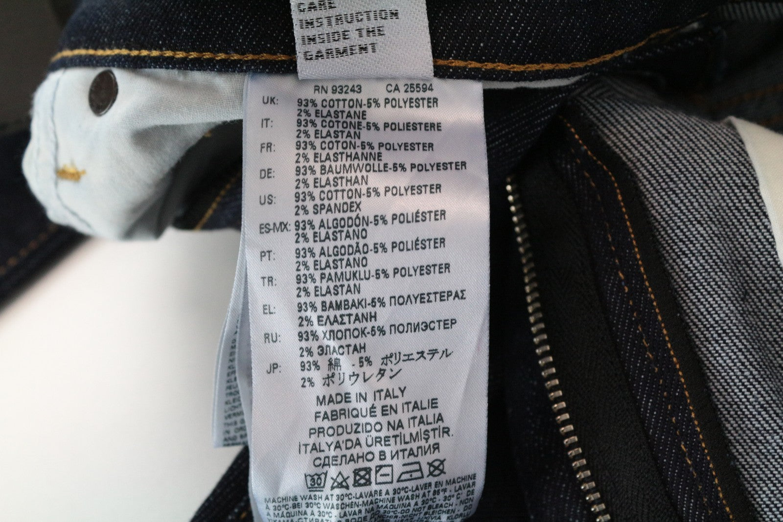 DIESEL D-Strukt 082AC W29/L32 Tapered Blue Stretch Cotton Men's Jeans