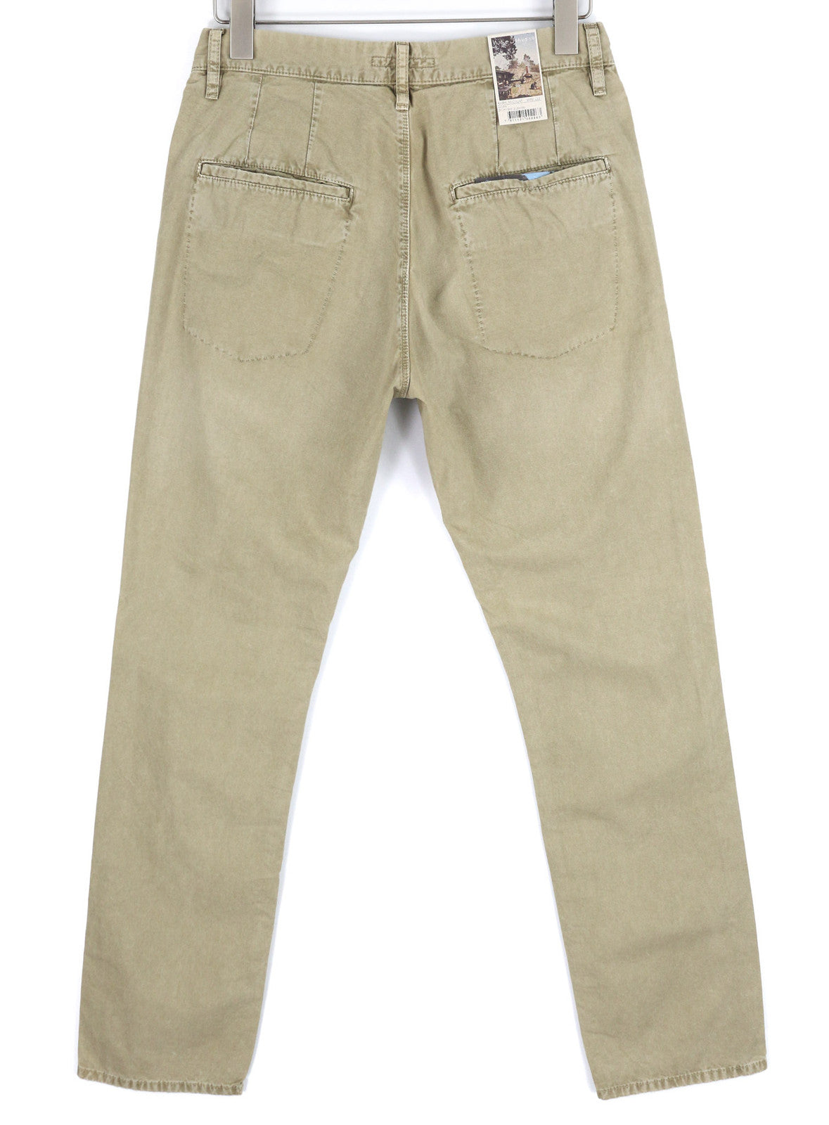 NUDIE JEANS Khaki Regular Men Trousers W30/L32 Beige Chino Button Fly Pockets