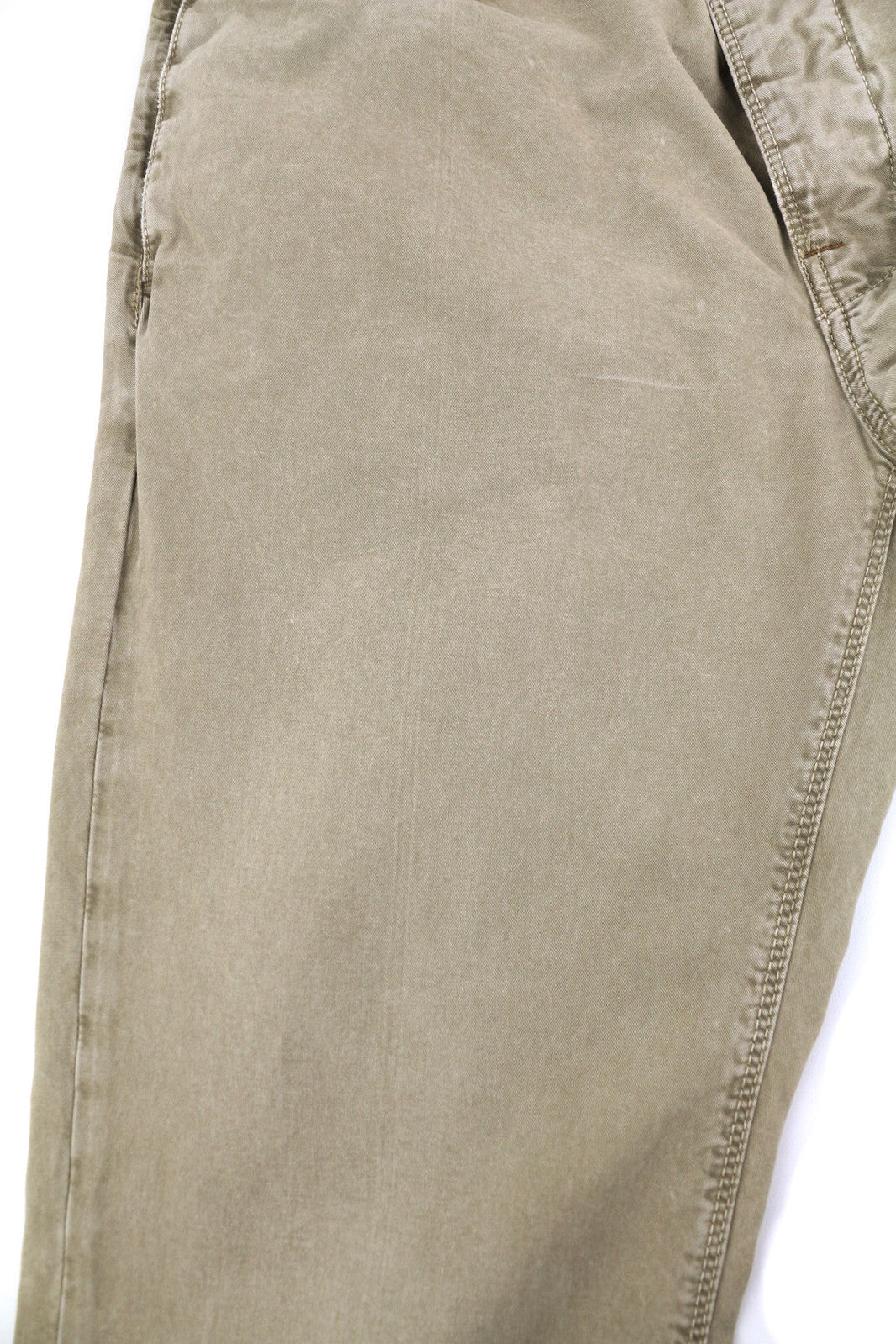 NUDIE JEANS Khaki Regular Men Trousers W30/L32 Beige Chino Button Fly Pockets