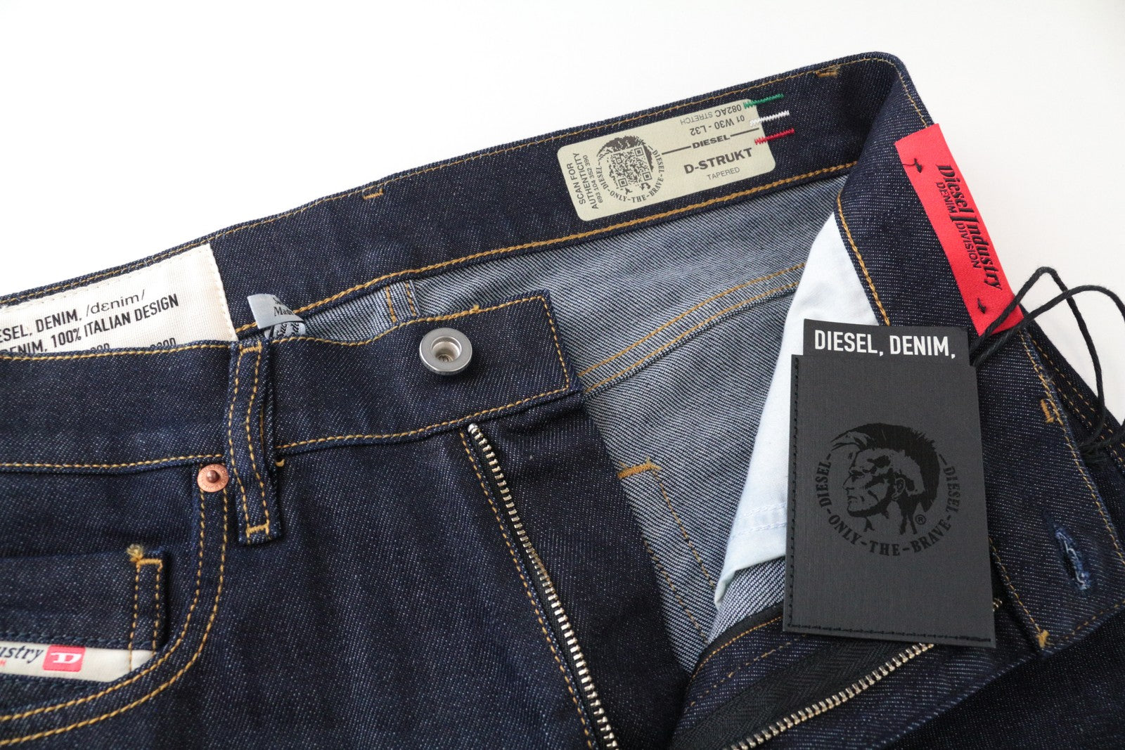 DIESEL D-Strukt 082AC W30/L32 Men's Jeans Taper Fit Dark Blue Cotton Stretch