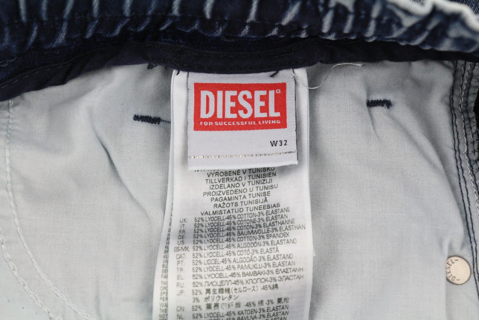 DIESEL D-Krooley Jogg 068DU Men Jeans W32/L32 Drawstring Waist Blue RRP295