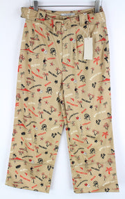 MAISON SCOTCH Women Flare Trousers M Classic Beige Vacation Style Melange