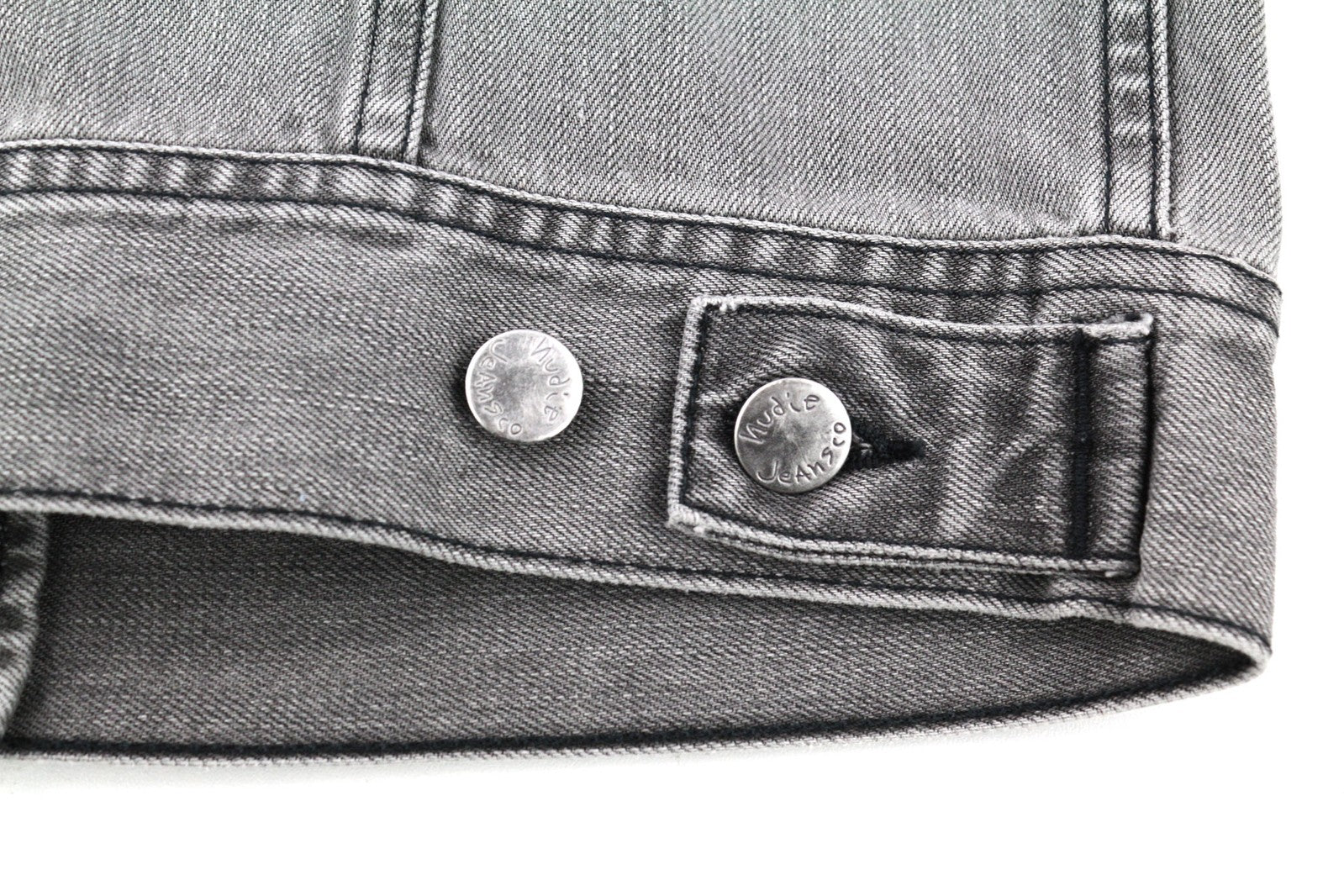 NUDIE JEANS Conny Men Jacket XS Organic Fog Denim Washed Grey Buttoned Spread