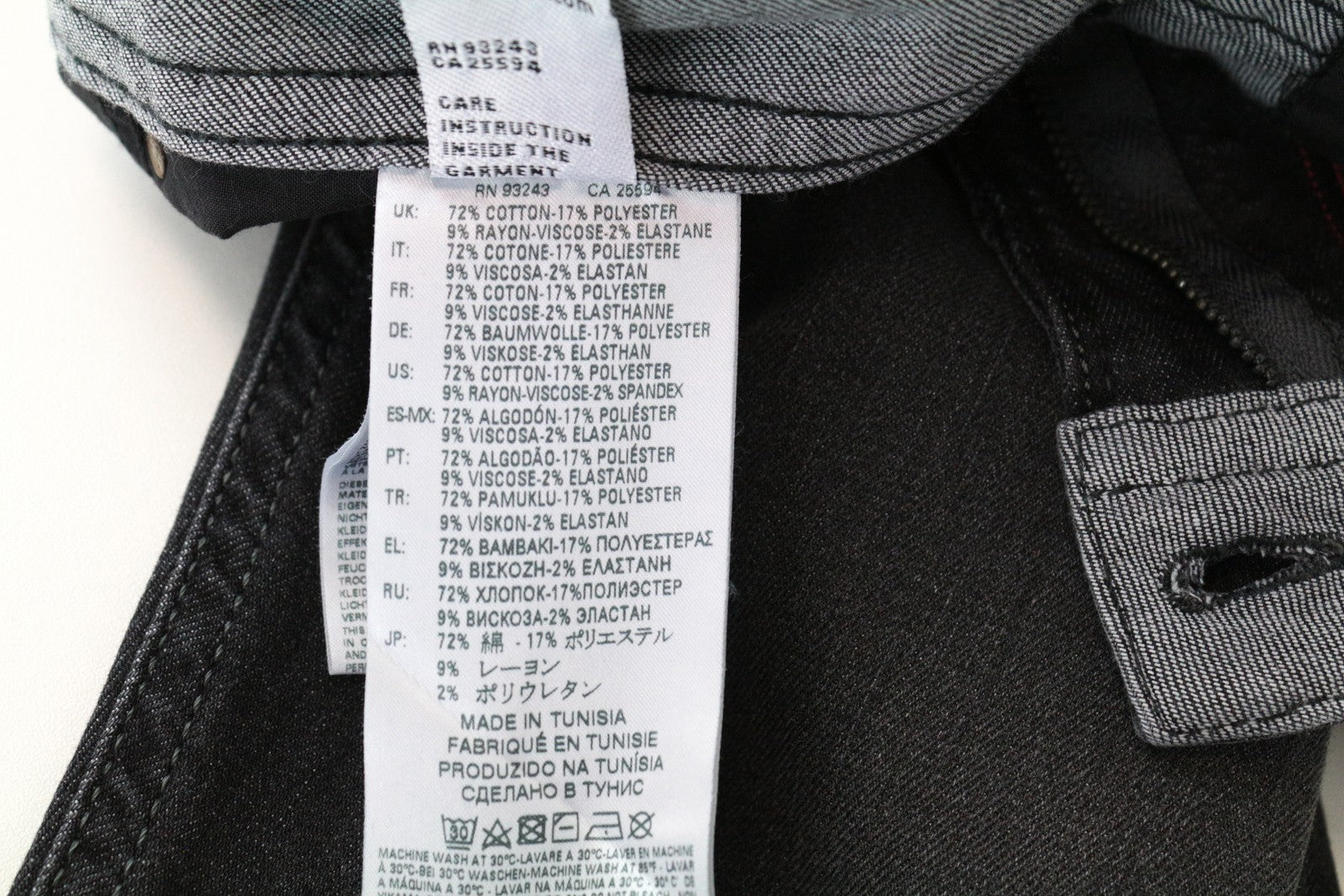 DIESEL Thommer 0687J Slim Grey W32/L30 Skinny Jeans Men's Cotton Stretch Denim