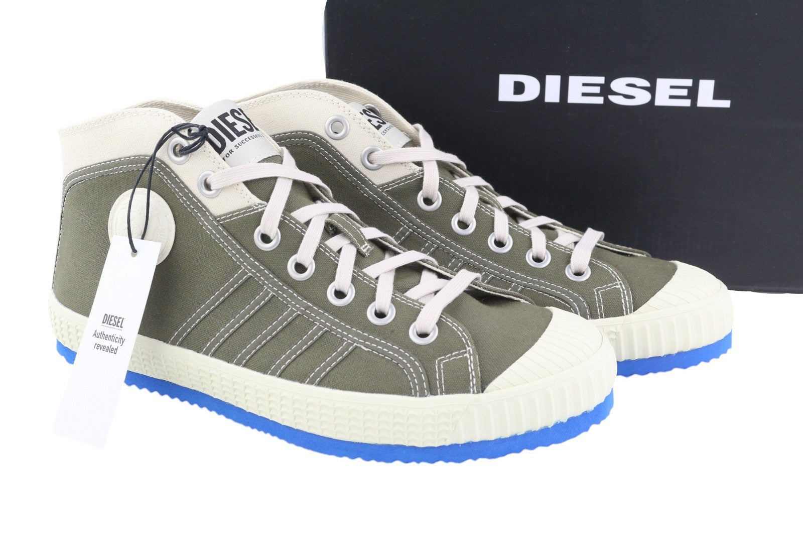 DIESEL S-Yuk MC Men Sneakers EU44 Grey Mid Top Lace Up Almond Toe RRP€120