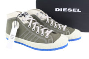 DIESEL S-Yuk MC Men Sneakers EU44 Grey Mid Top Lace Up Almond Toe RRP€120