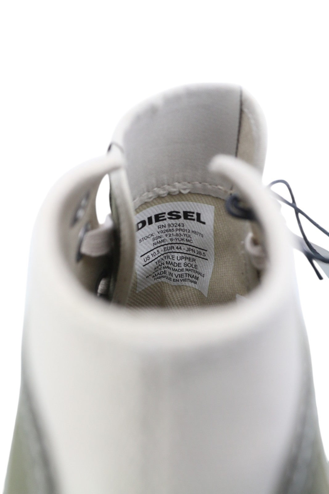 DIESEL S-Yuk MC Men Sneakers EU44 Grey Mid Top Lace Up Almond Toe RRP€120