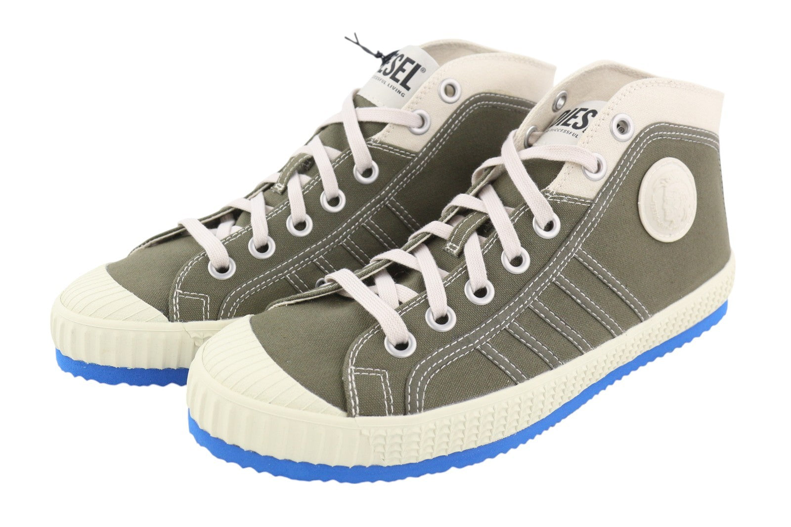 DIESEL S-Yuk MC Men Sneakers EU44 Grey Mid Top Lace Up Almond Toe RRP€120