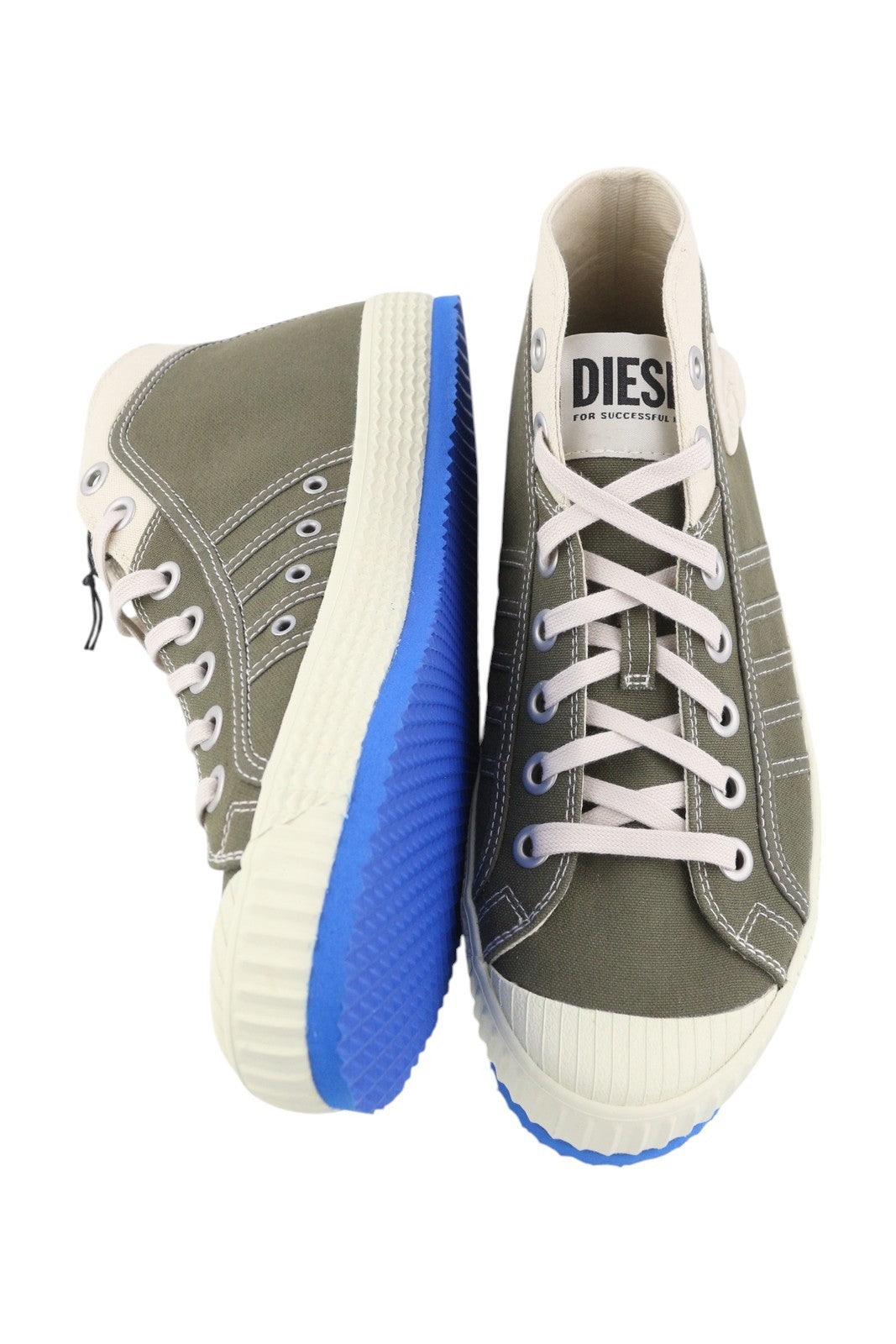 DIESEL S-Yuk MC Men Sneakers EU44 Grey Mid Top Lace Up Almond Toe RRP€120