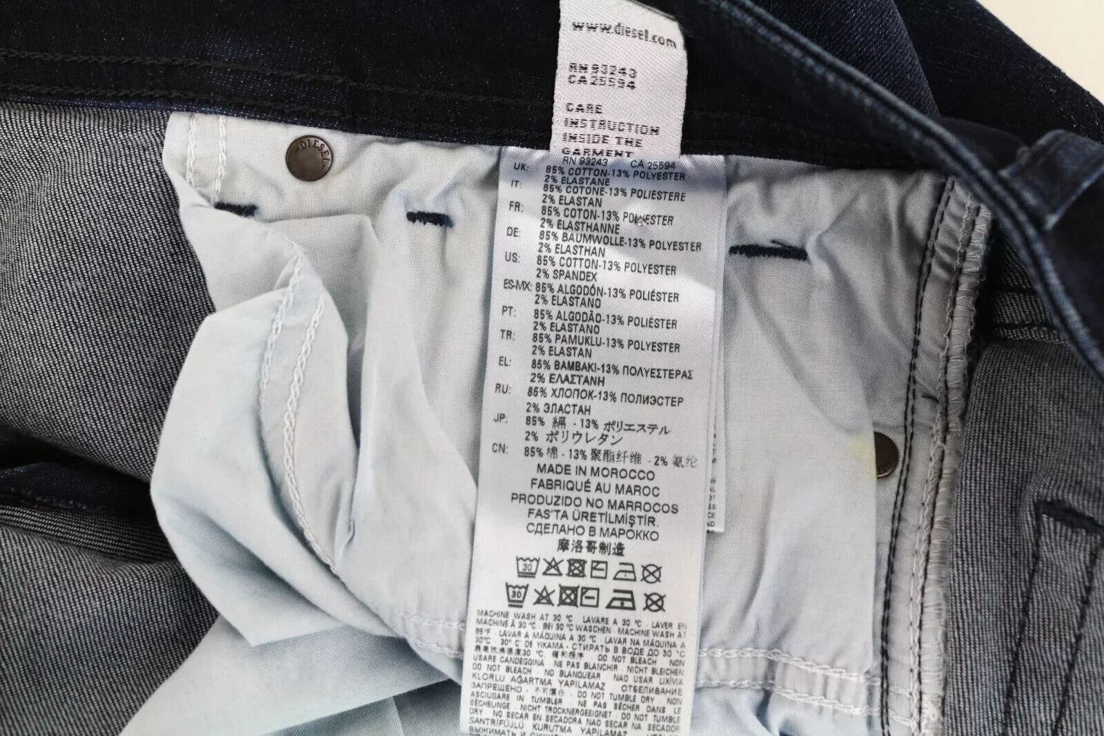 DIESEL Sleenker-X 083AG Men's Jeans W29/L32 Slim Washed Cotton Stretch Blue