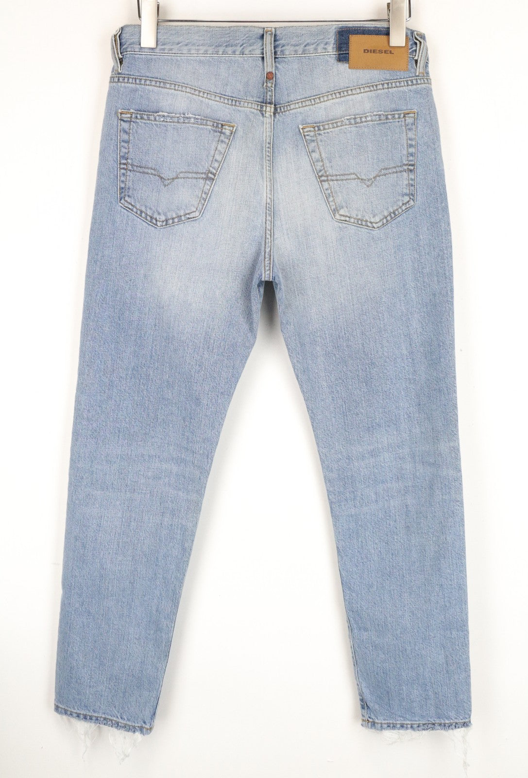 DIESEL Mharky 080AF Men's W29/L32 Jeans Skinny Blue Ripped Fit Cotton Denim