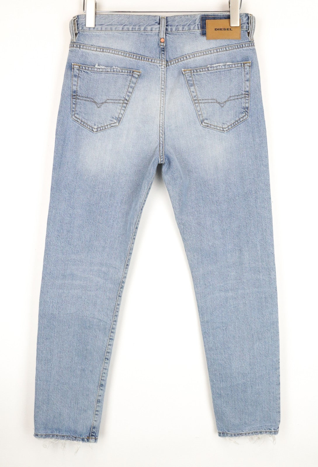 DIESEL Mharky 080AF W29/L32 Blue Cotton Ripped Skinny Fit Jeans for Men's Washed