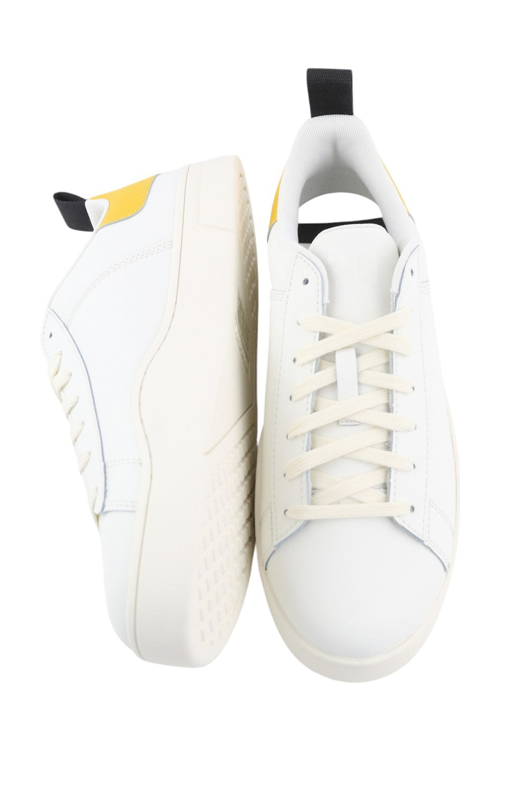 DIESEL S-Clever Low Lace Men Sneakers EU45 Leather White Almond Toe RRP€140