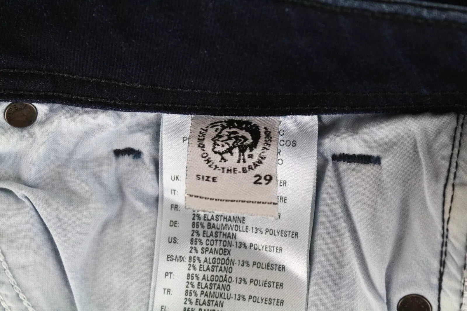 DIESEL Sleenker-X 083AG vyriški džinsai W29/L32 Slim Skinny medvilniniai tamprūs mėlyni