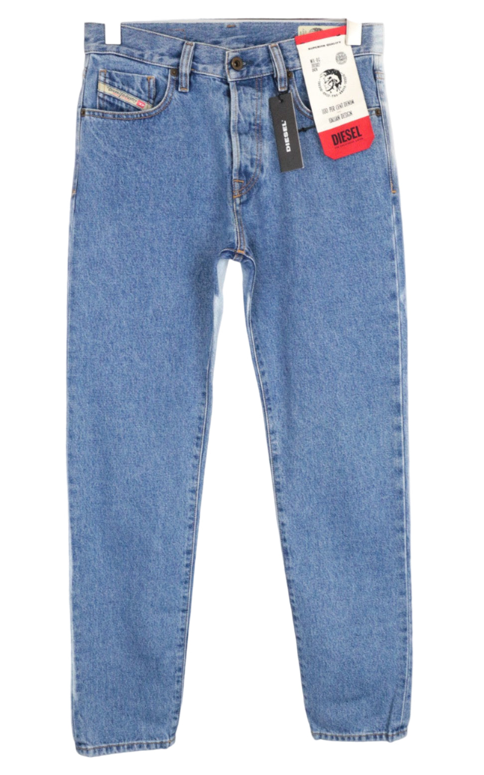 DIESEL Mharky 0077V W28/L32 Skinny Men's Jeans Bleach Blue Cotton Pure Fit