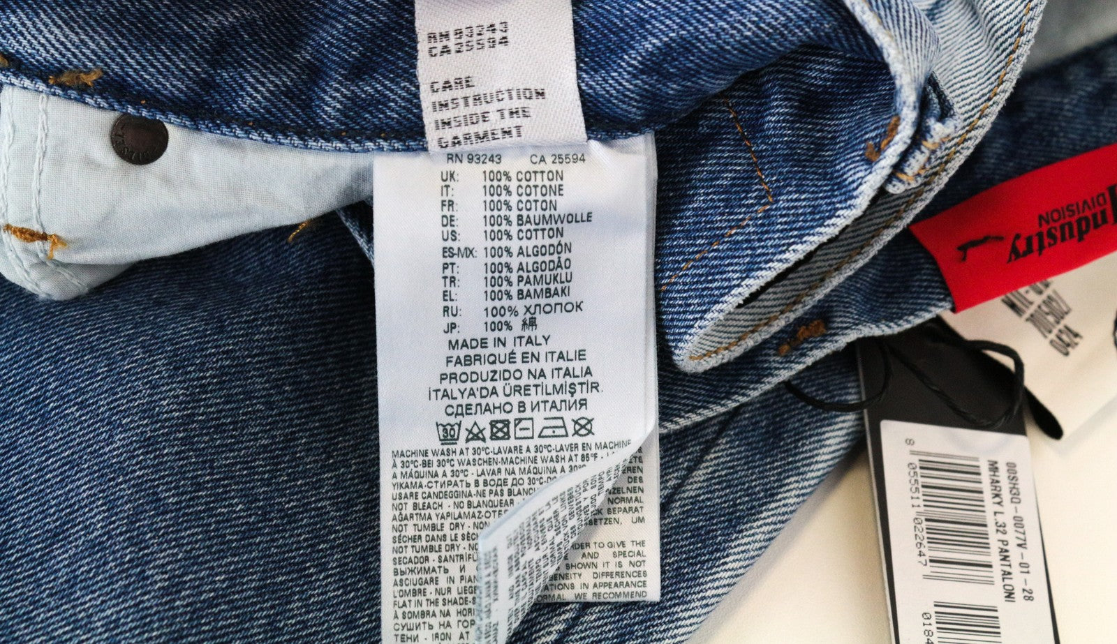 DIESEL Mharky 0077V W28/L32 Skinny Men's Jeans Bleach Blue Cotton Pure Fit