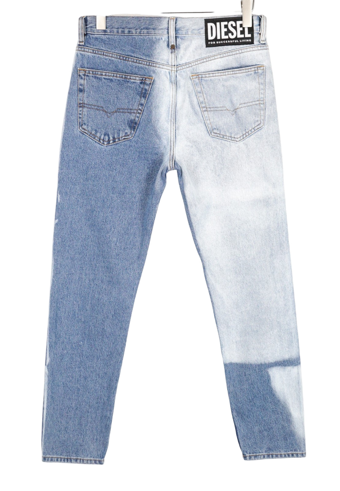 DIESEL Mharky 0077V W29/L32 Bleached Blue Jeans Slim Cotton 5-Pocket for Men's