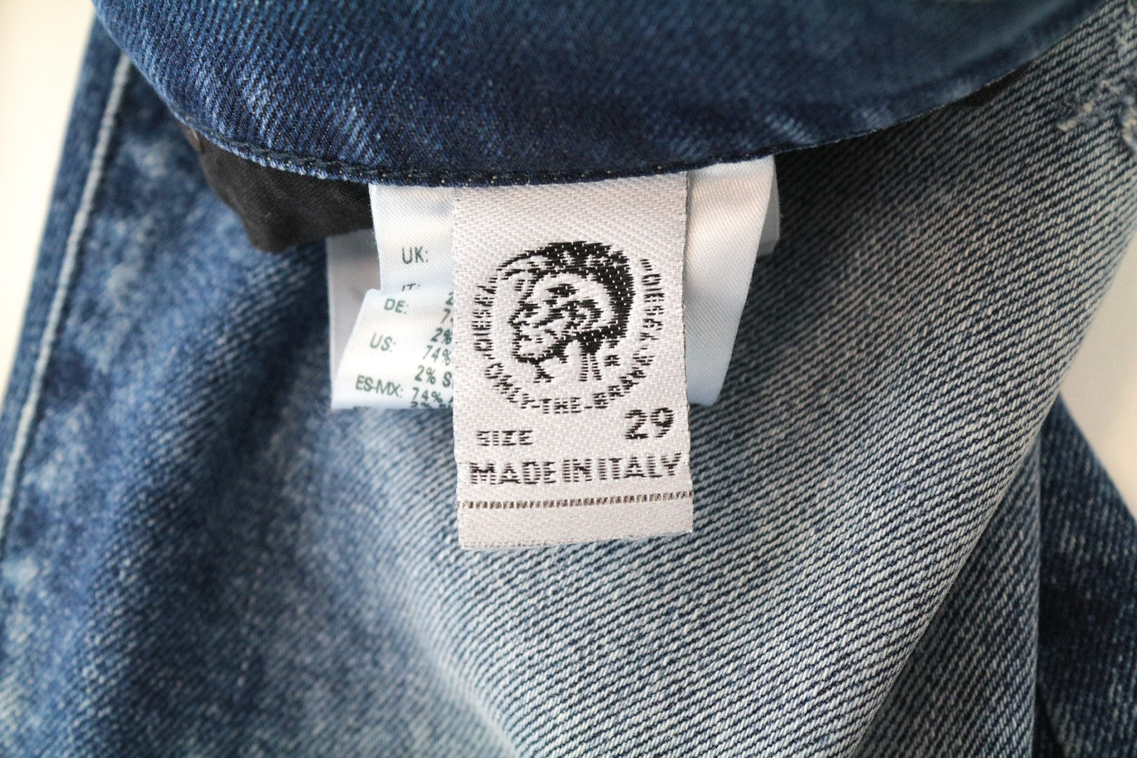 DIESEL D-Strukt 081AQ W29/L30 Washed Stretch Blue Cotton Jeans Men's Tapered Fit