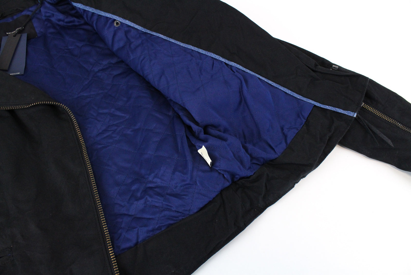 MAISON SCOTCH Women Jacket L Cropped Black Plain Logo Pin Biker Style