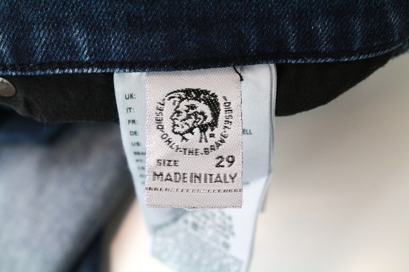 DIESEL D-Strukt 081AQ Ripped Blue Wash W29/L32 Taper Jeans Stretch Cotton Men's