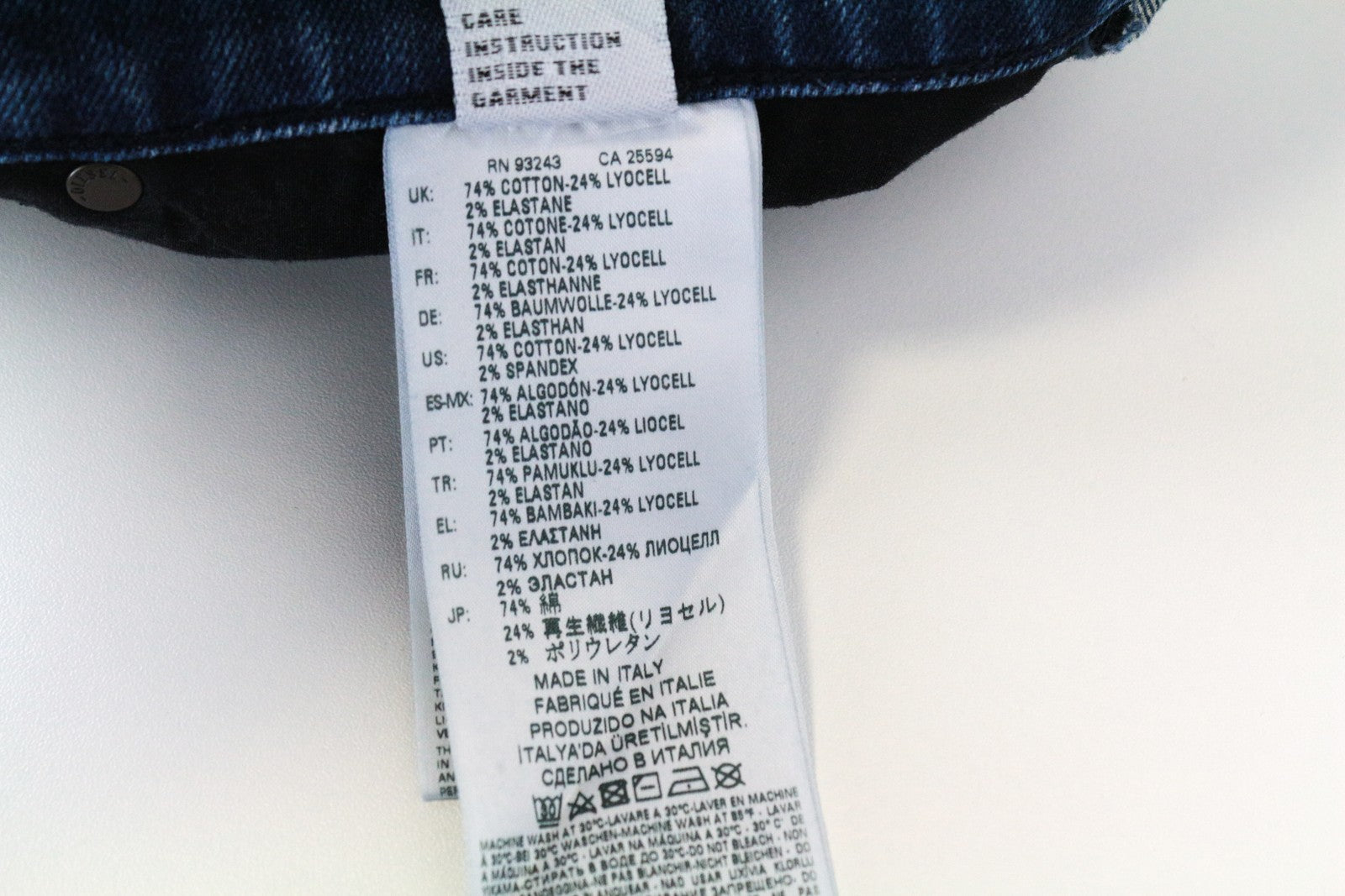 DIESEL D-Strukt 081AQ Ripped Blue Wash W29/L32 Taper Jeans Stretch Cotton Men's