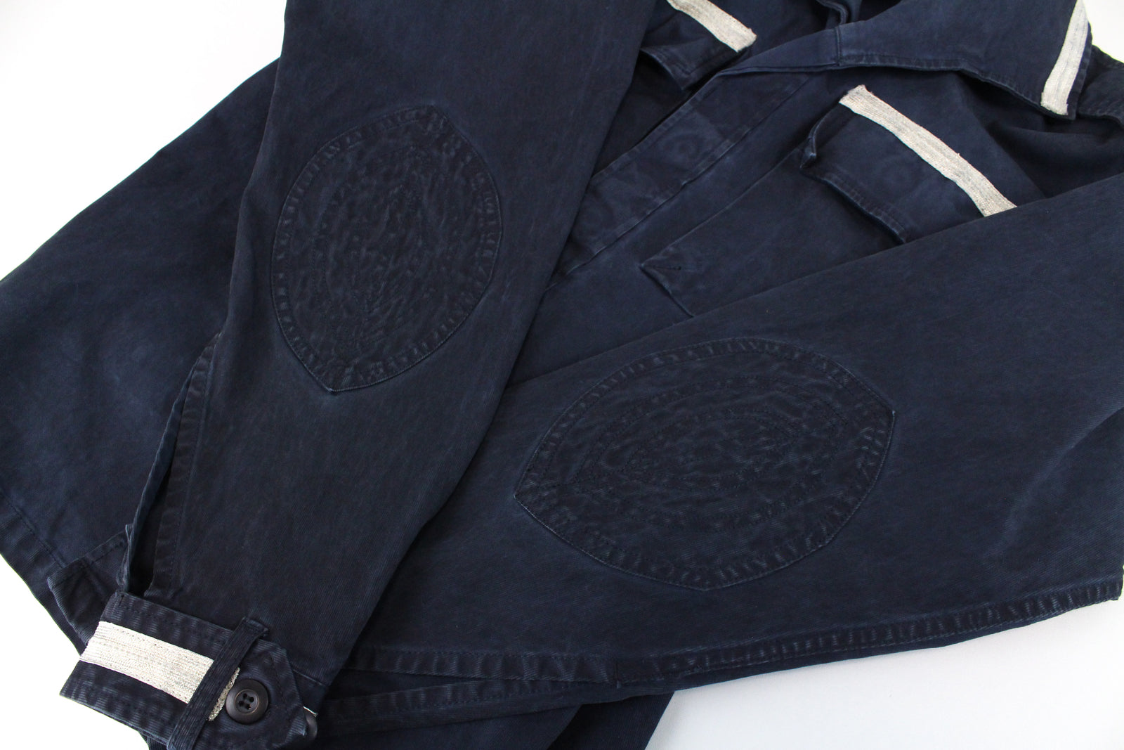 REPLAY Worker-Style Women Jacket M Dark Blue Short Overshirt Patched Pockets