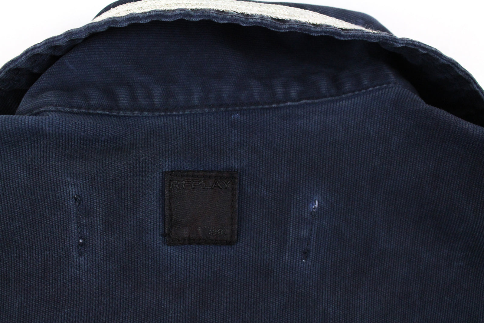 REPLAY Worker-Style Women Jacket M Dark Blue Short Overshirt Patched Pockets