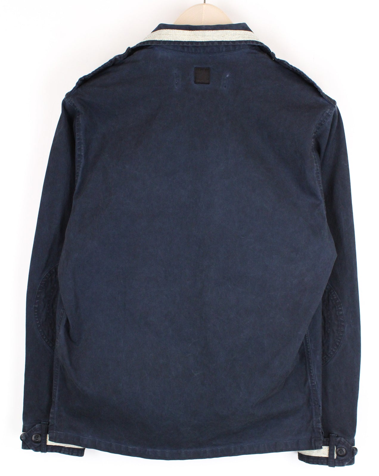 REPLAY Worker-Style Women Jacket M Dark Blue Short Overshirt Patched Pockets