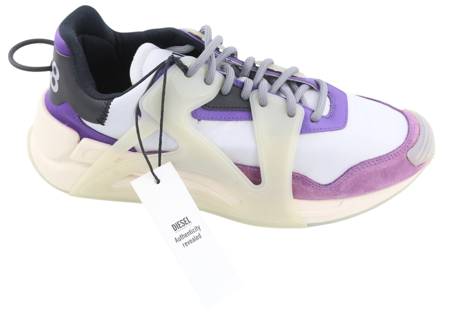 DIESEL S-Serendipity Mask Men Sneakers EU42.5 Grey Laced Almond Toe RRP€200